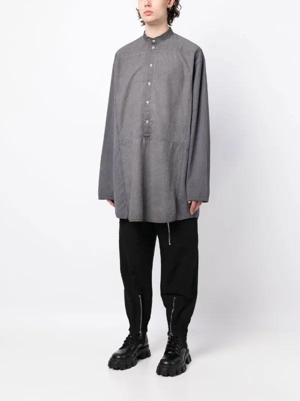 Nicolas Andreas Taralis バンドカラー シャツ | グレー | FARFETCH JP