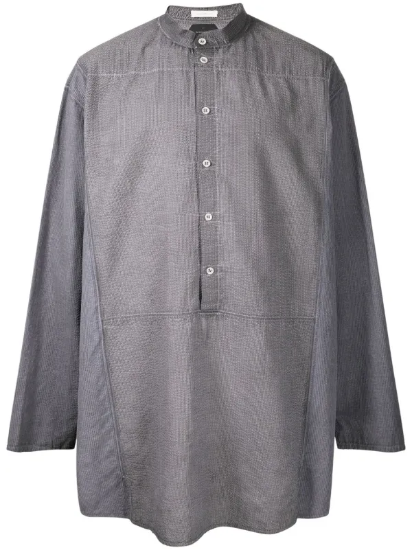 Nicolas Andreas Taralis バンドカラー シャツ | グレー | FARFETCH JP