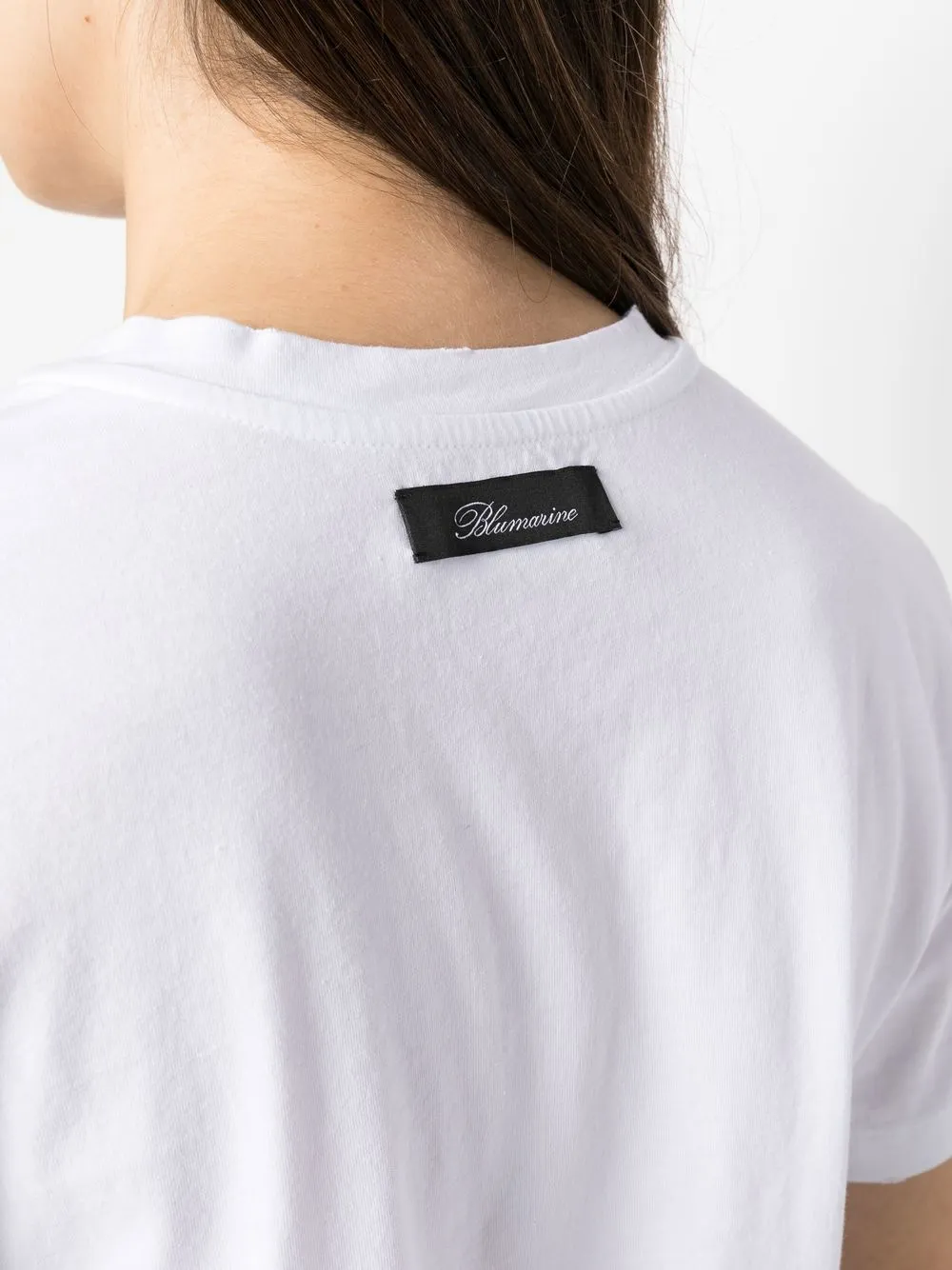 Blumarine T-shirt With Studs And Rhinestone Embroidery In White