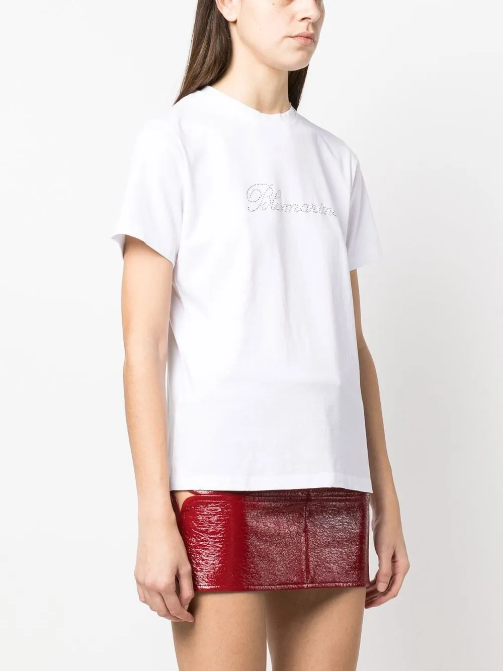 Blumarine T-shirt With Studs And Rhinestone Embroidery In White