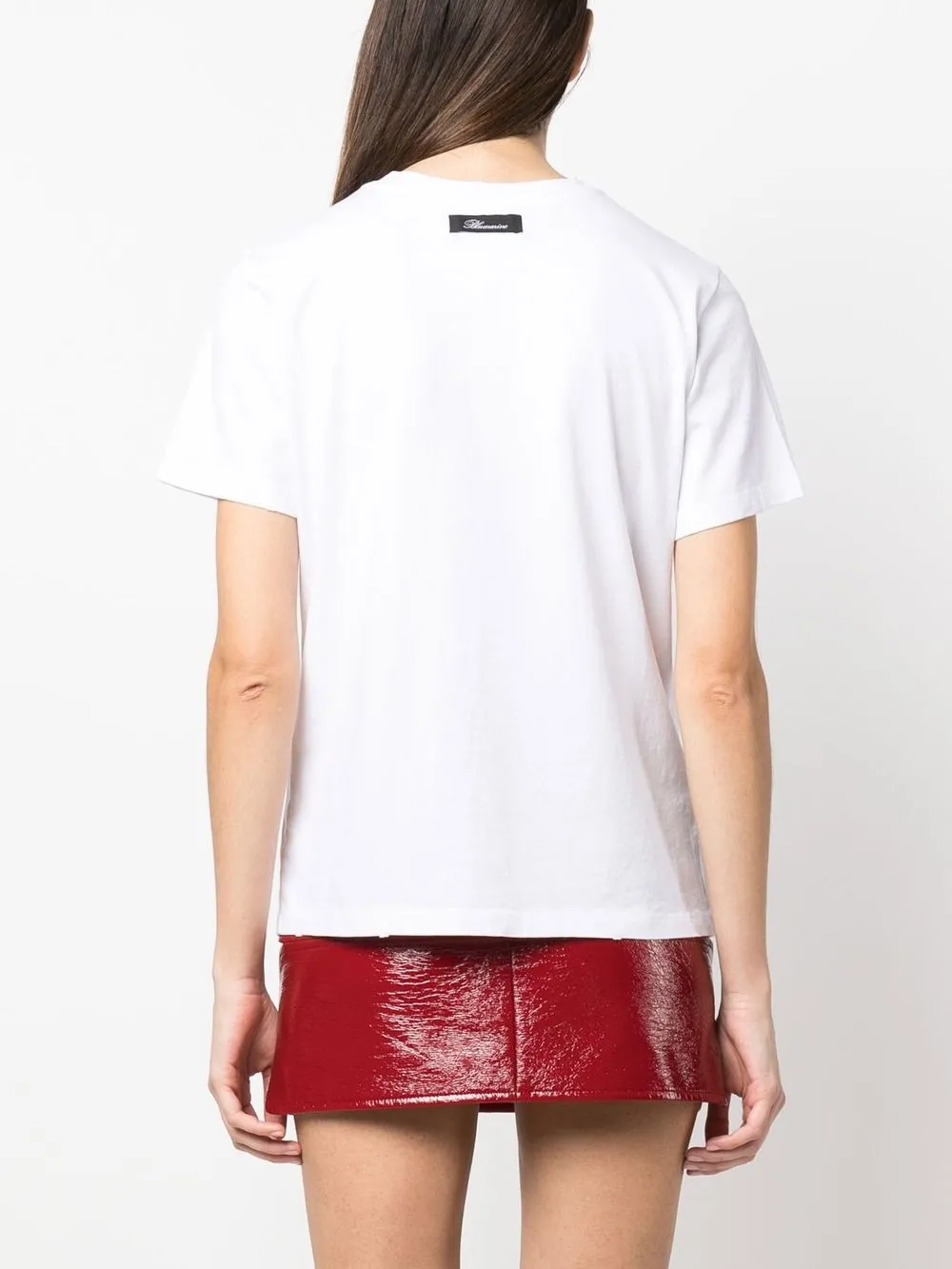 Blumarine T-shirt With Studs And Rhinestone Embroidery In White