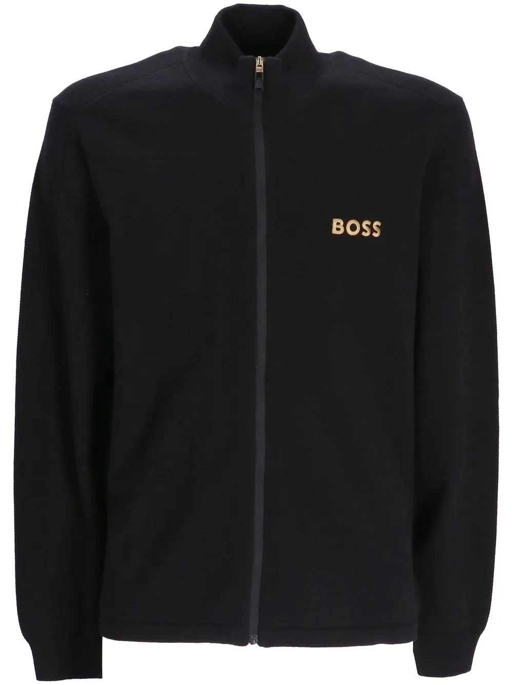 

BOSS logo-print zip-up sweatshirt - Black