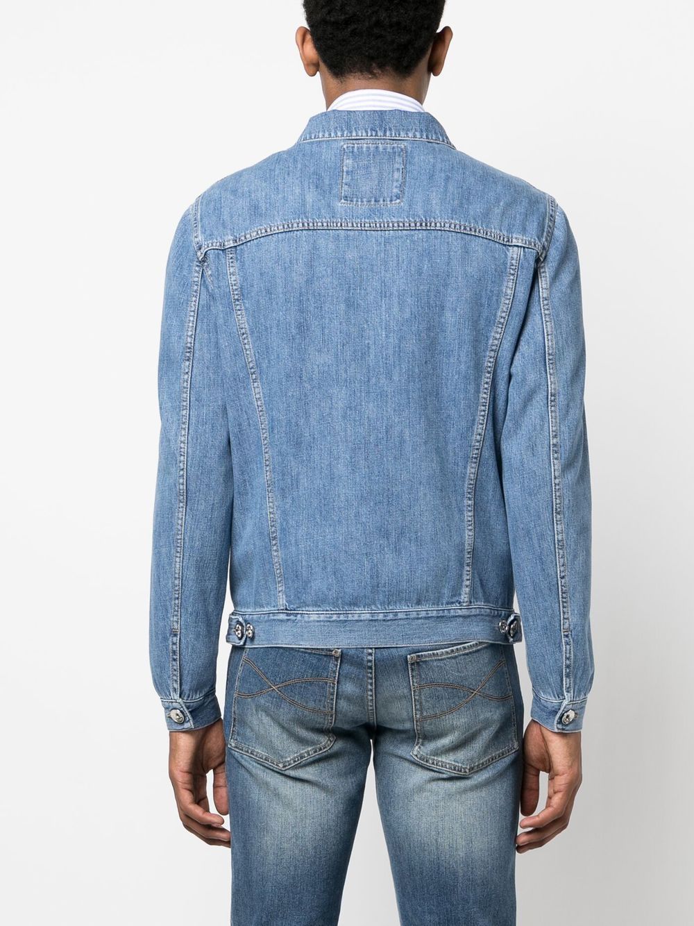 Shop Brunello Cucinelli Four-pocket Cotton Denim Jacket In 蓝色