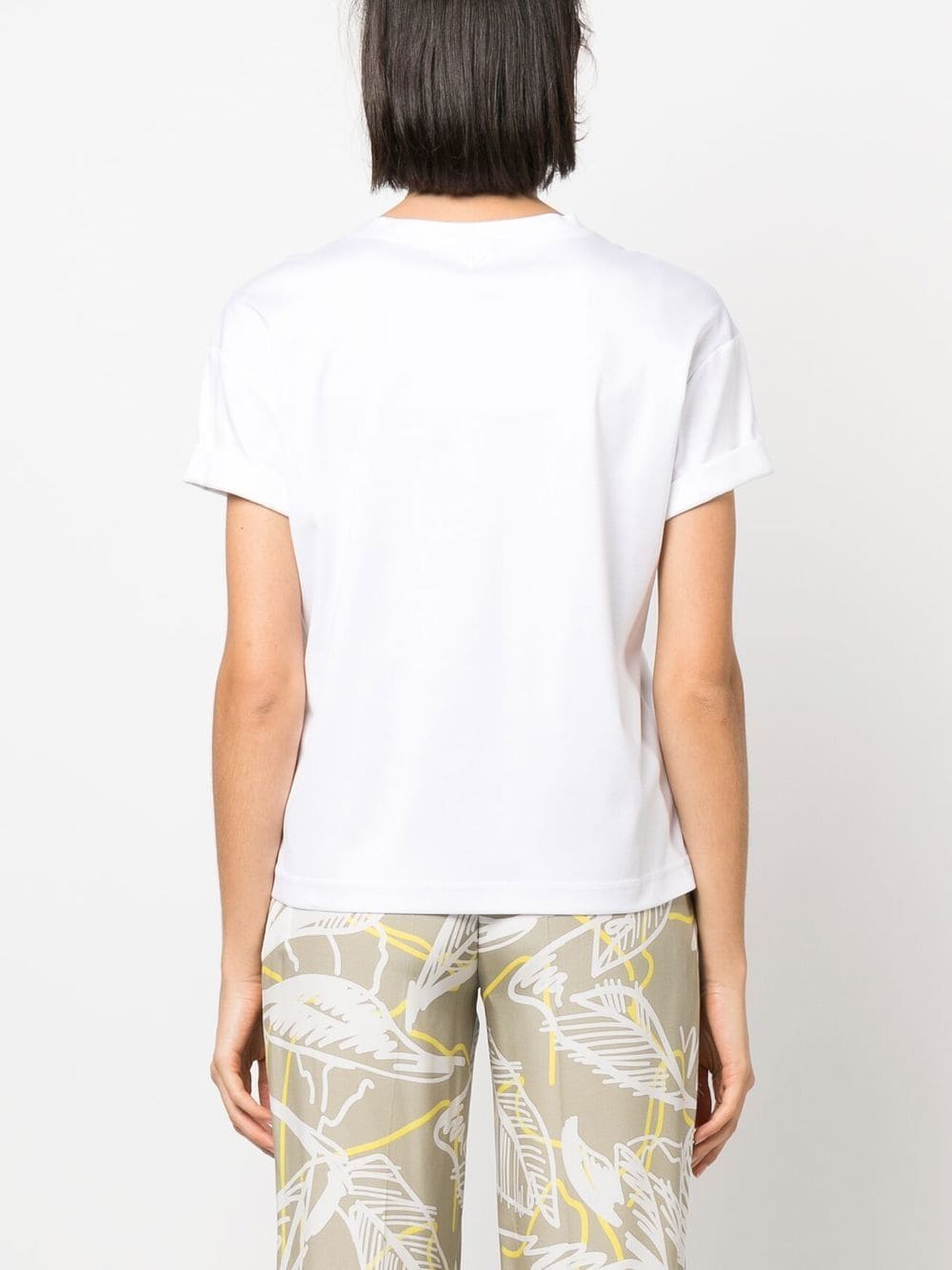 Shop Kiton Faux-pocket Cotton T-shirt In White