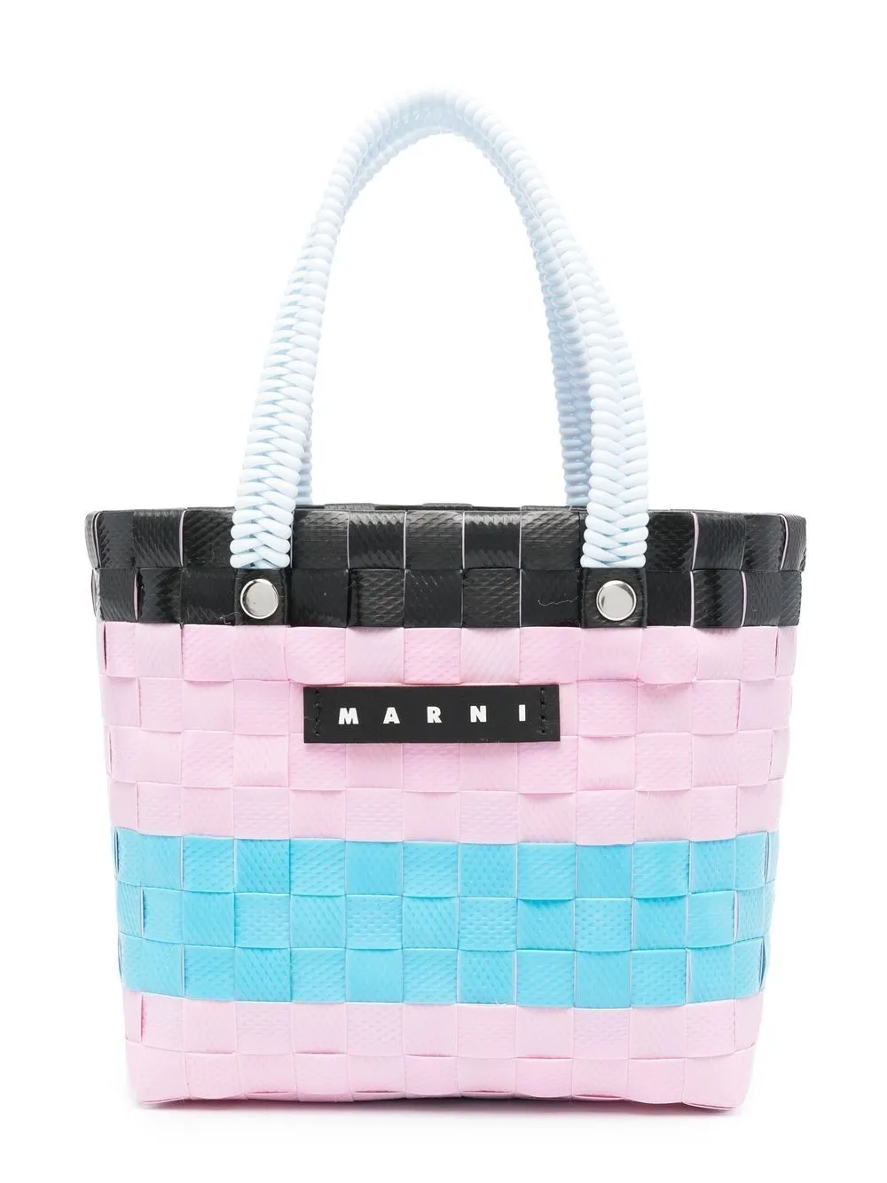 Marni Kids striped woven tote bag