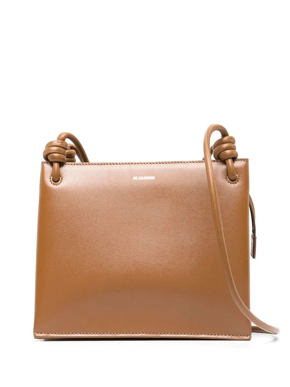 

Jil Sander logo-detail leather shoulder bag - Brown