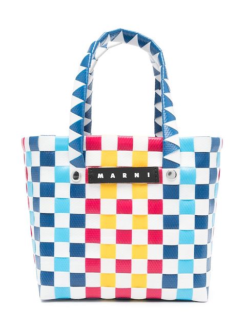Marni Kids شنطة عملية مضفرة بكاروهات