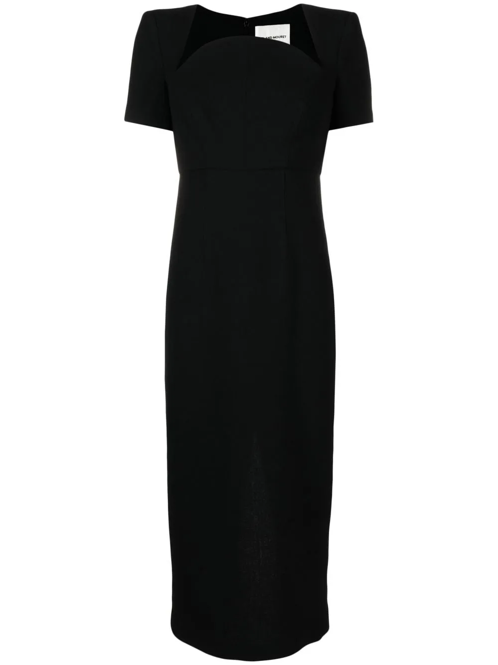 

Roland Mouret vestido midi con cuello cuadrado - Negro