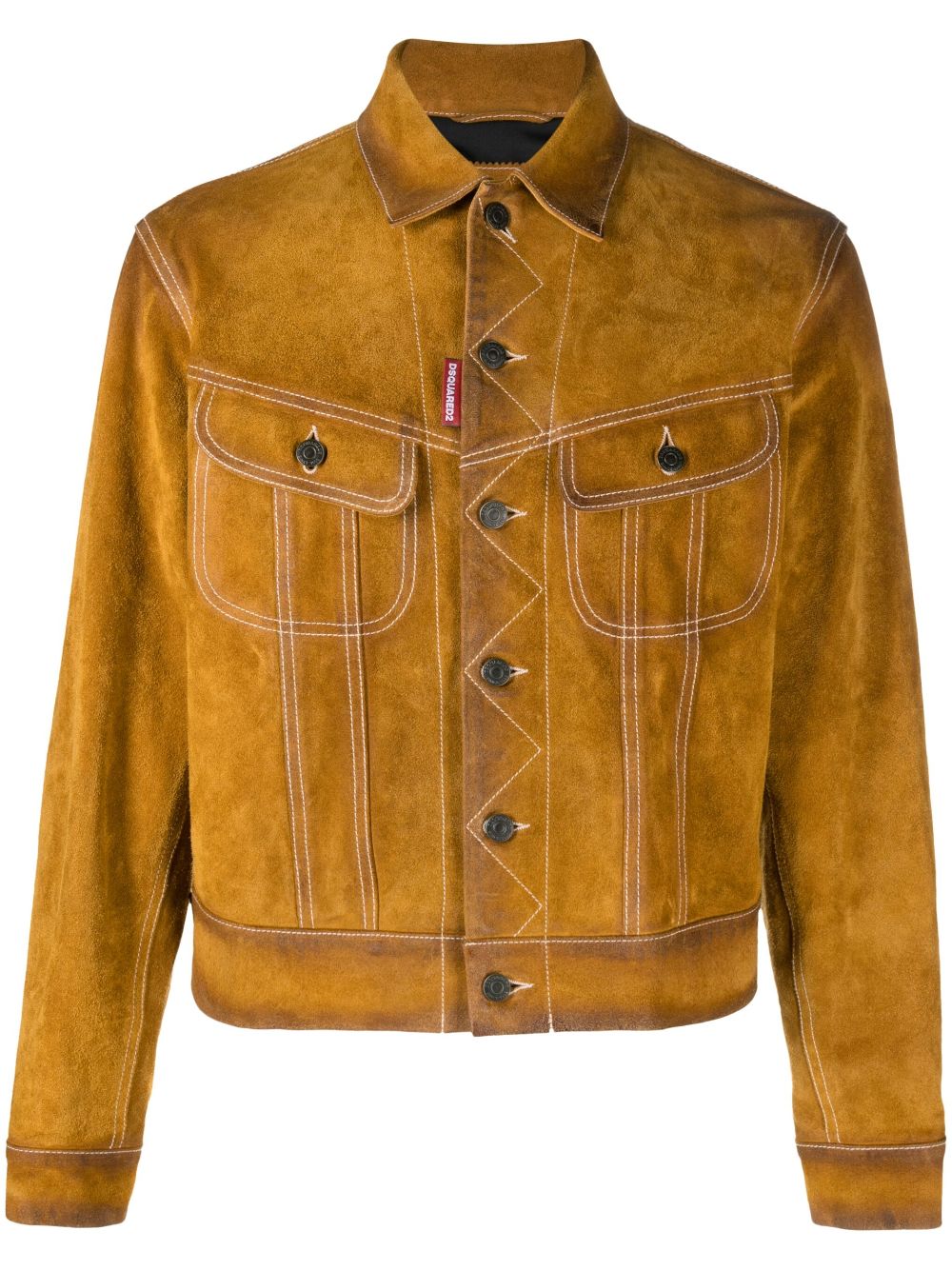 DIESEL Leather Jacket With Belt in Yellow