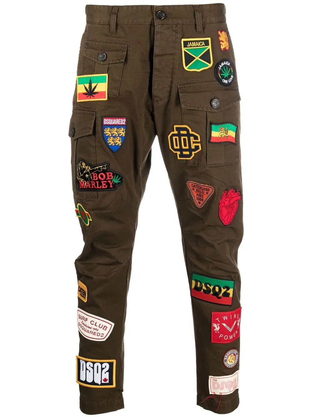 

Dsquared2 patch-detail cropped pants - Green