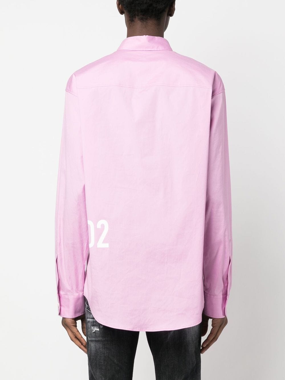 Shop Dsquared2 Logo-print Cotton Shirt In Pink