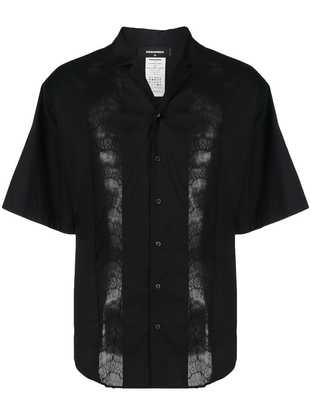 

Dsquared2 sheer-lace panelled shirt - Black