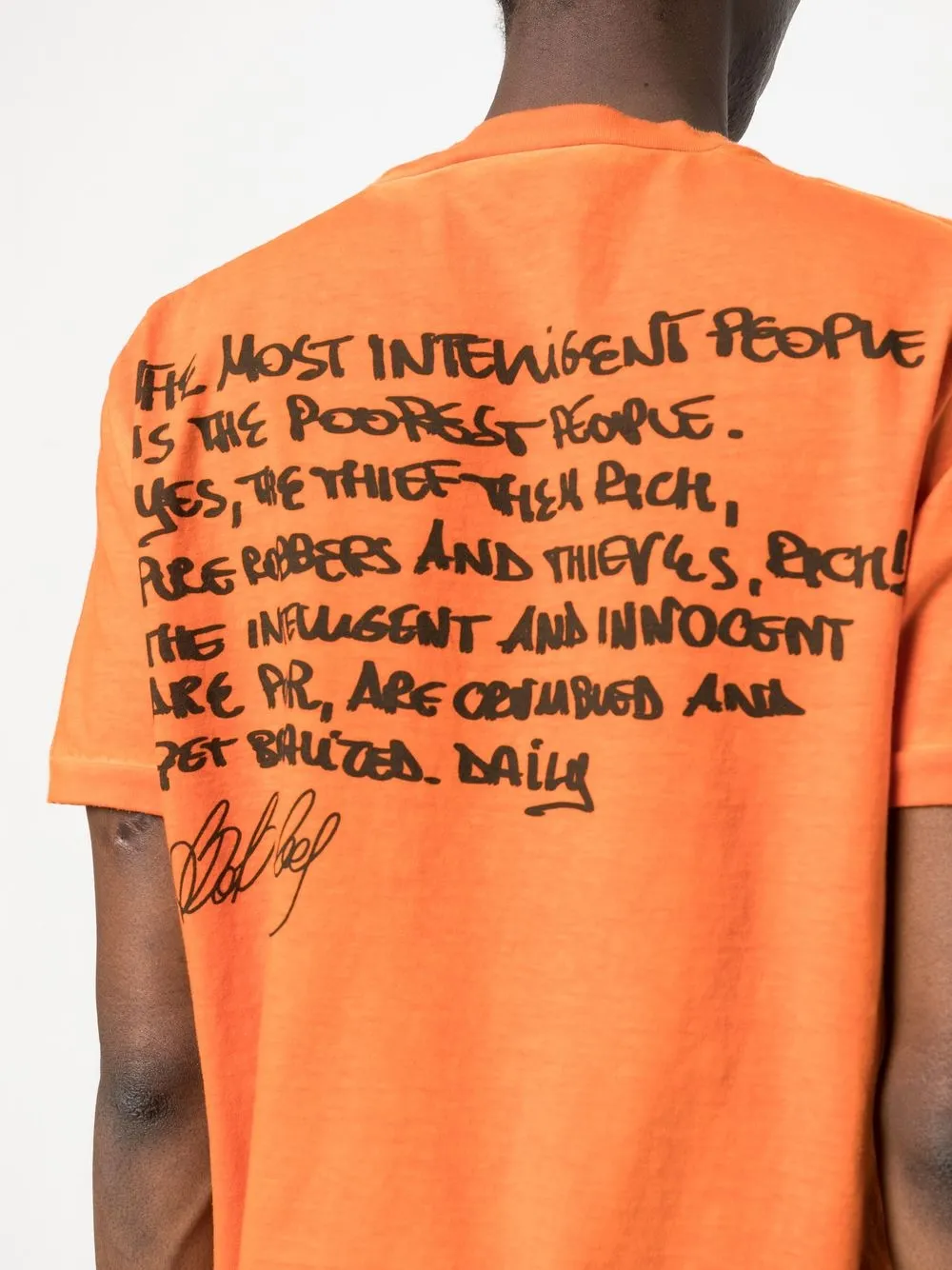 Dsquared2 T-shirt Mit Bob-marley-zitat In Orange