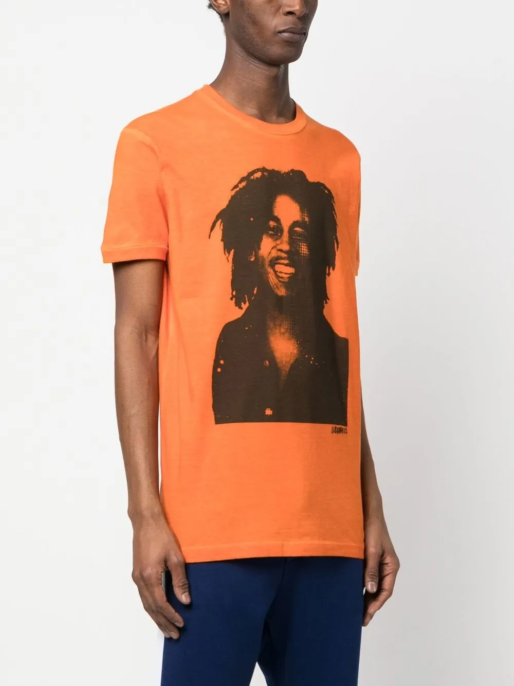Dsquared2 T-shirt Mit Bob-marley-zitat In Orange