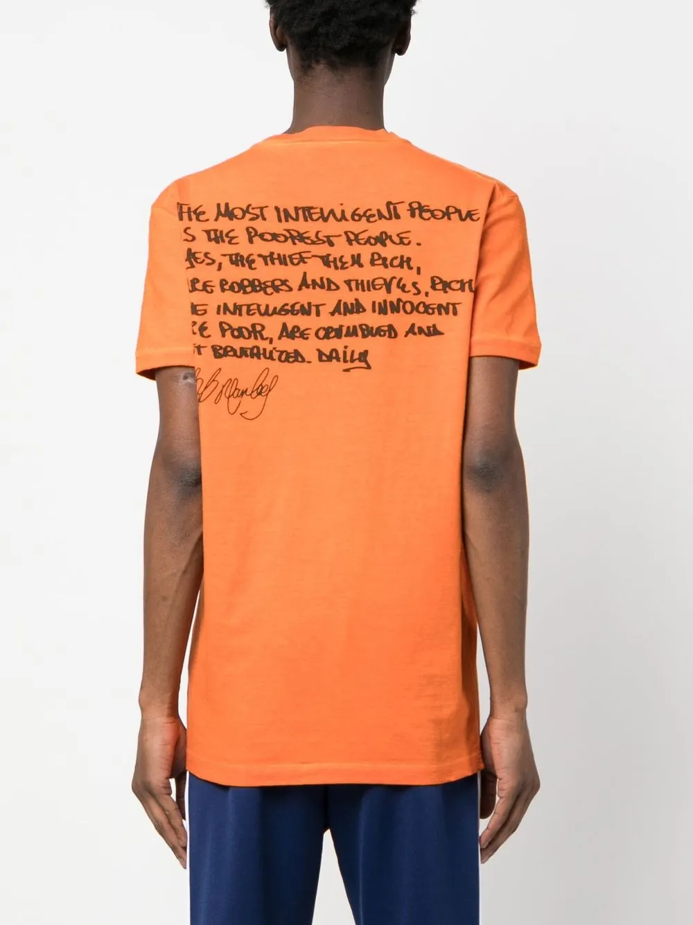 Dsquared2 T-shirt Mit Bob-marley-zitat In Orange