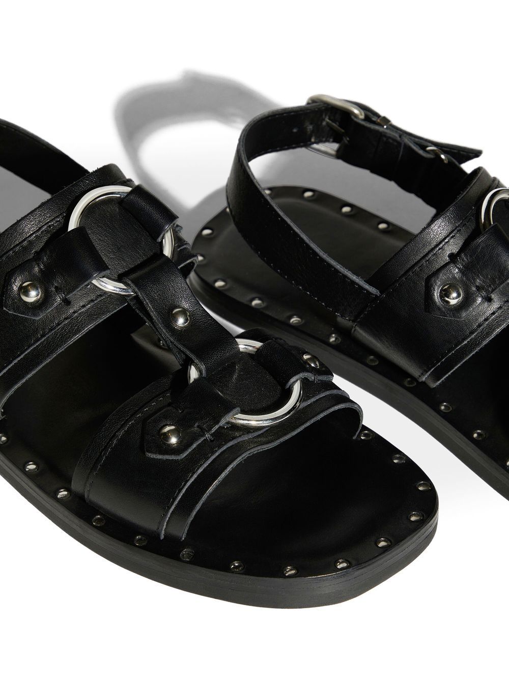 Shop Dsquared2 Stud-detail Calf-leather Sandals In Black