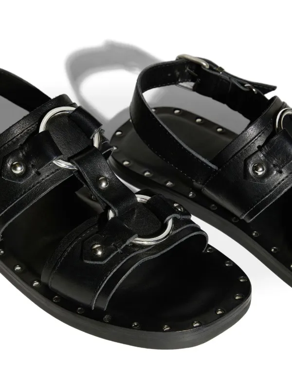 サンダル・ミュール Dsquared Black leather D2 Statement slippers Dsquared2 D2 Statement Sandal | italist