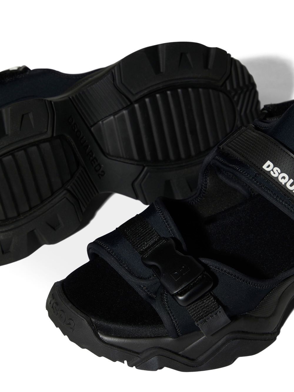 Shop Dsquared2 Touch-strap Sandals In Black