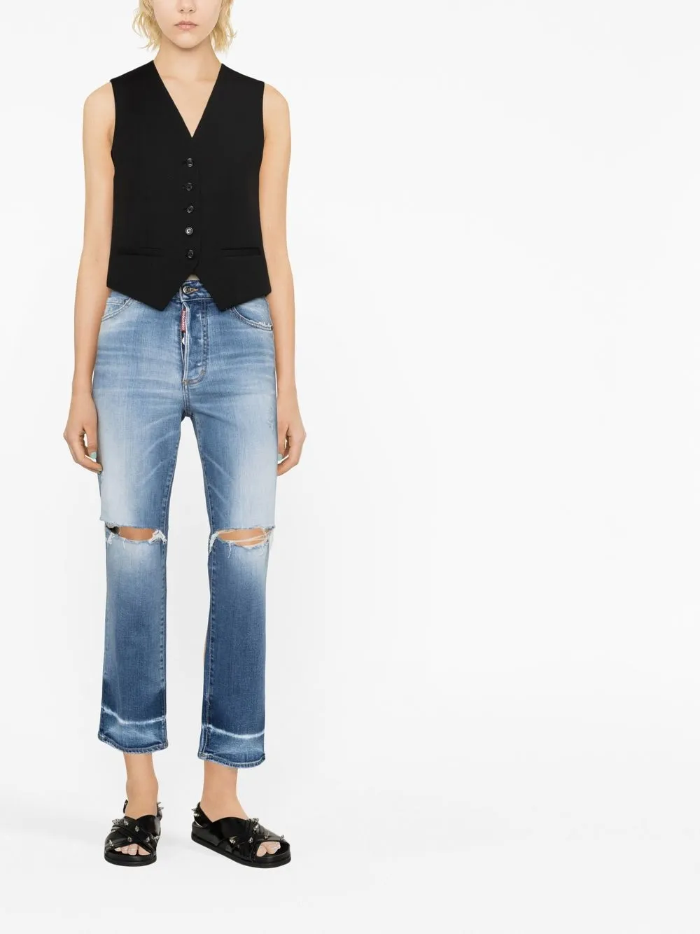 Dsquared2 Jeans met gescheurd detail - Blauw