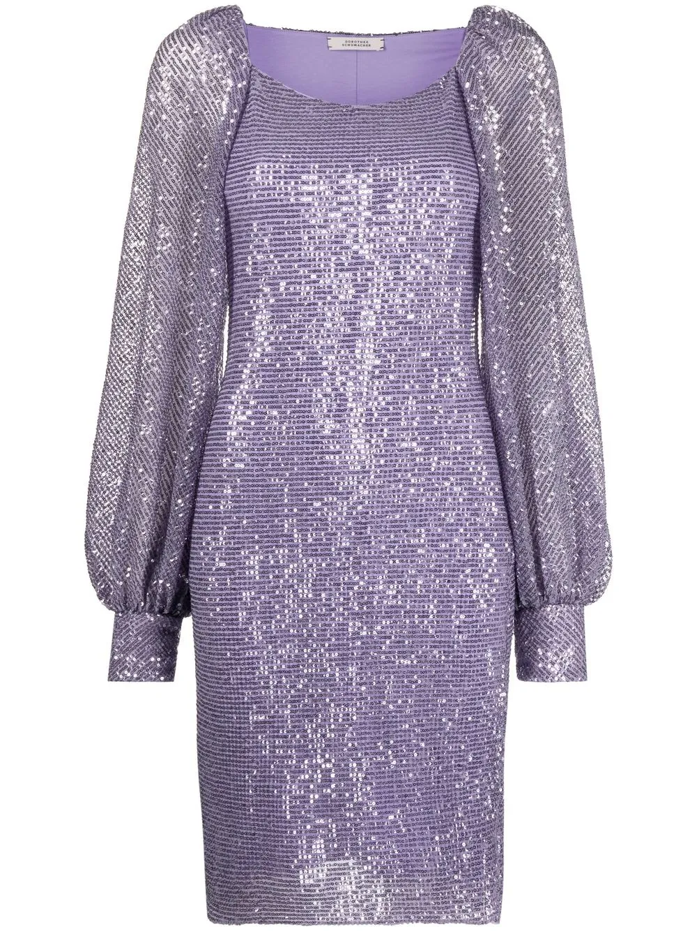 

Dorothee Schumacher sequinned bell-sleeve midi dress - Purple