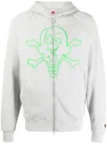 ICECREAM graphic print zip-up hoodie - Grey