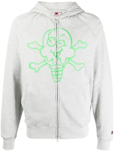 ICECREAM graphic print zip-up hoodie