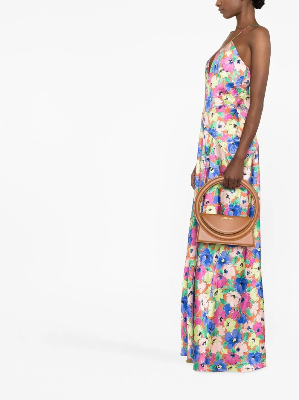 Shop Rotate Birger Christensen Floral-print Maxi Dress In Grün