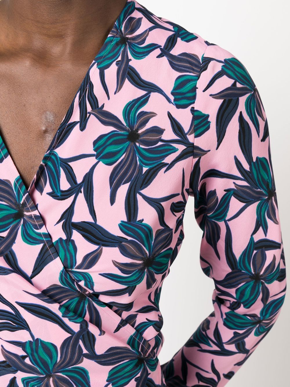 Shop Diane Von Furstenberg Floral-print Wrap Dress In Pink