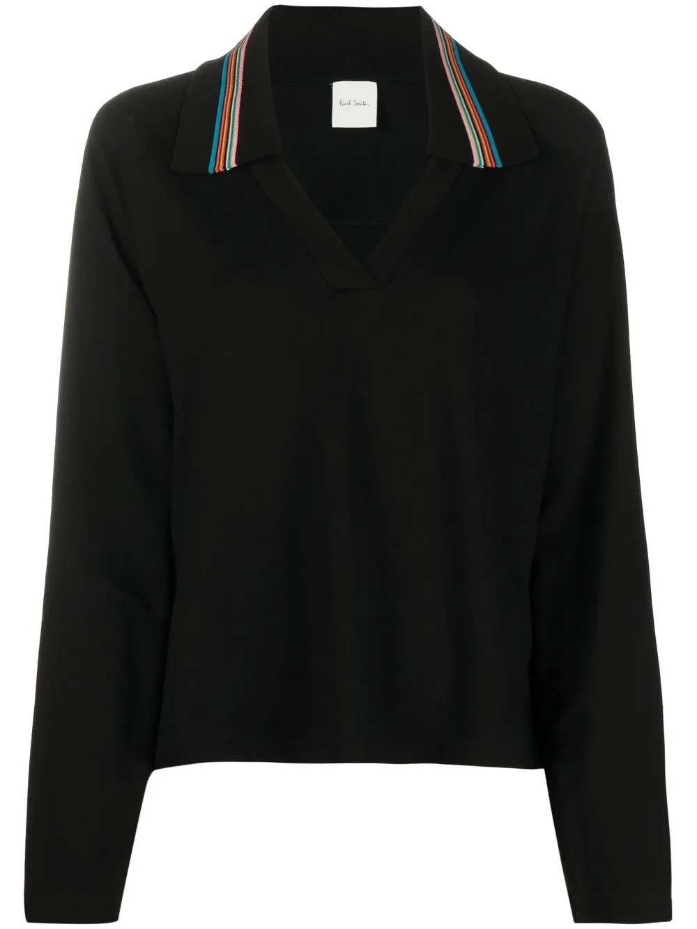 

Paul Smith stripe-trim V-neck sweatshirt - Black