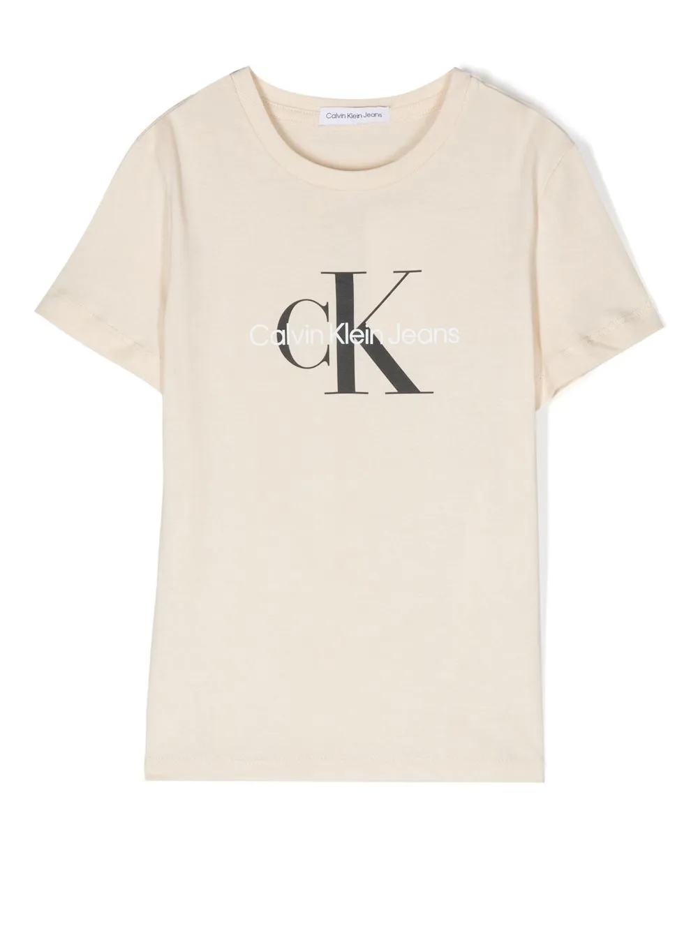 

Calvin Klein Kids logo-print cotton T-Shirt - Neutrals