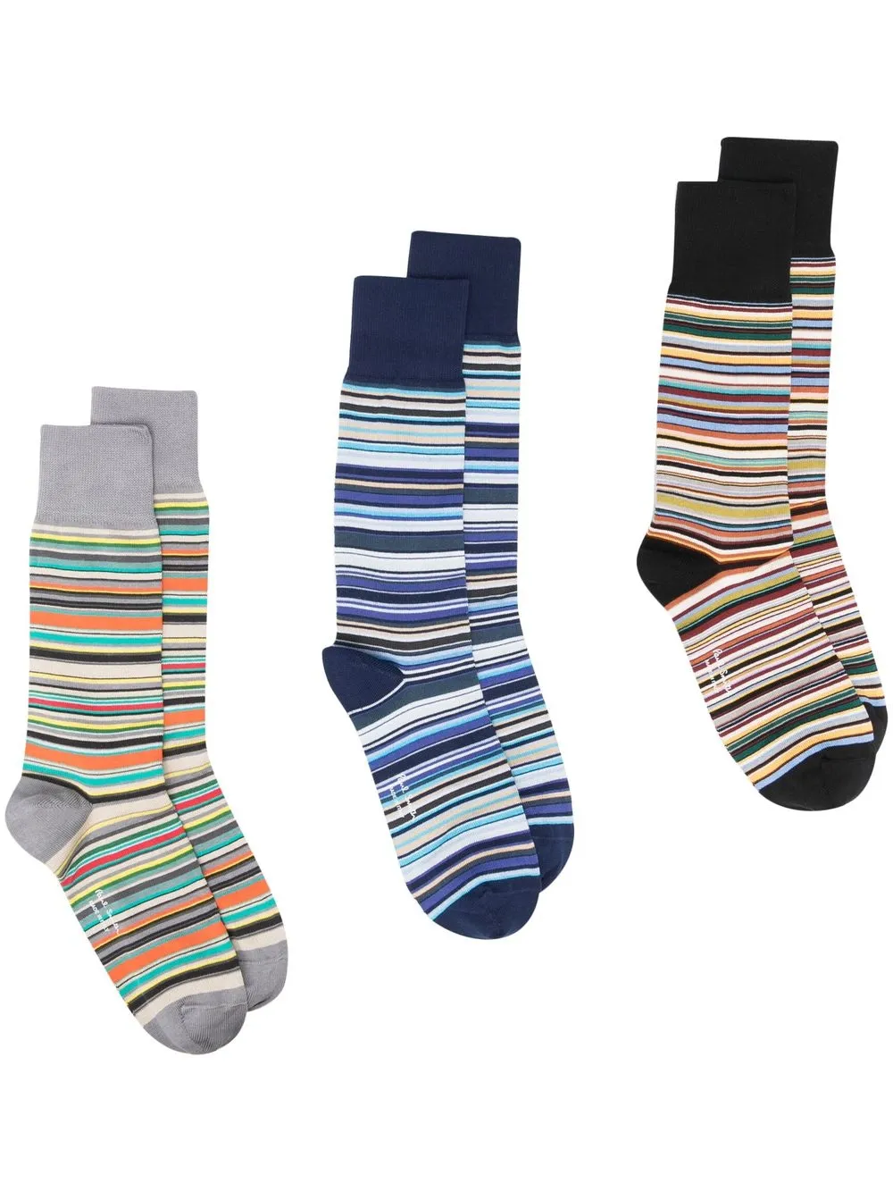 

Paul Smith three-pack striped socks - Blue