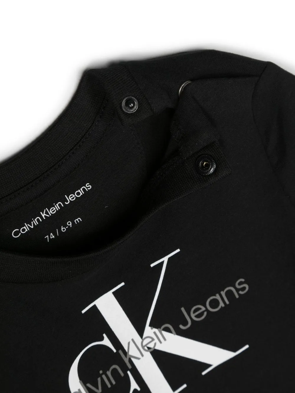 Calvin Klein Logo-print Long-sleeved T-shirt In 黑色