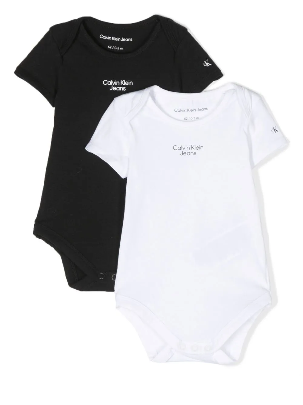 

Calvin Klein Kids pack de dos bodies con logo estampado - Negro