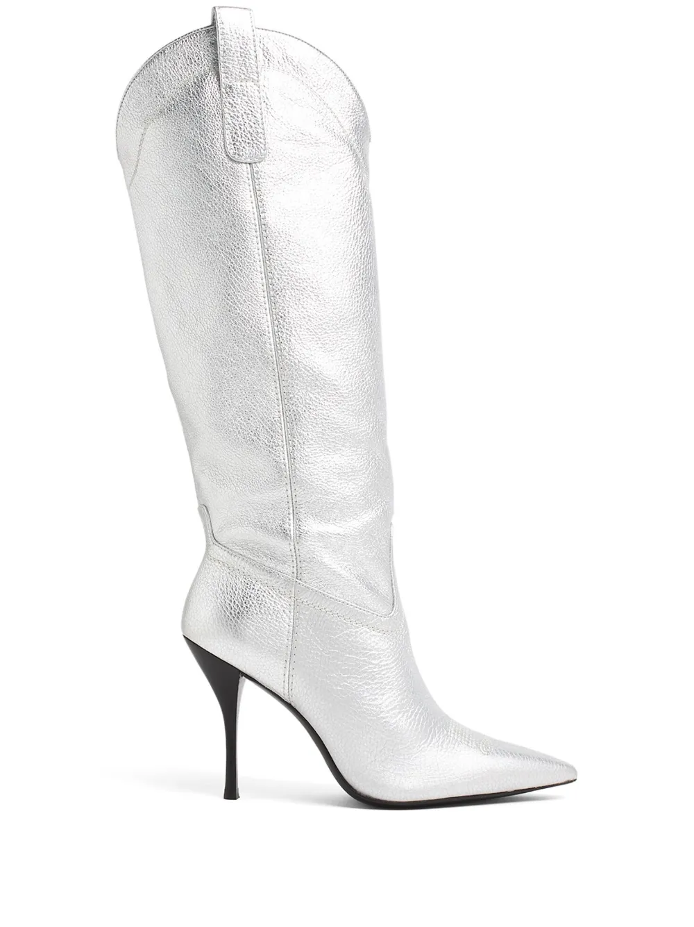 Stuart Weitzman western-style metallic high boots | Silver | Image 1