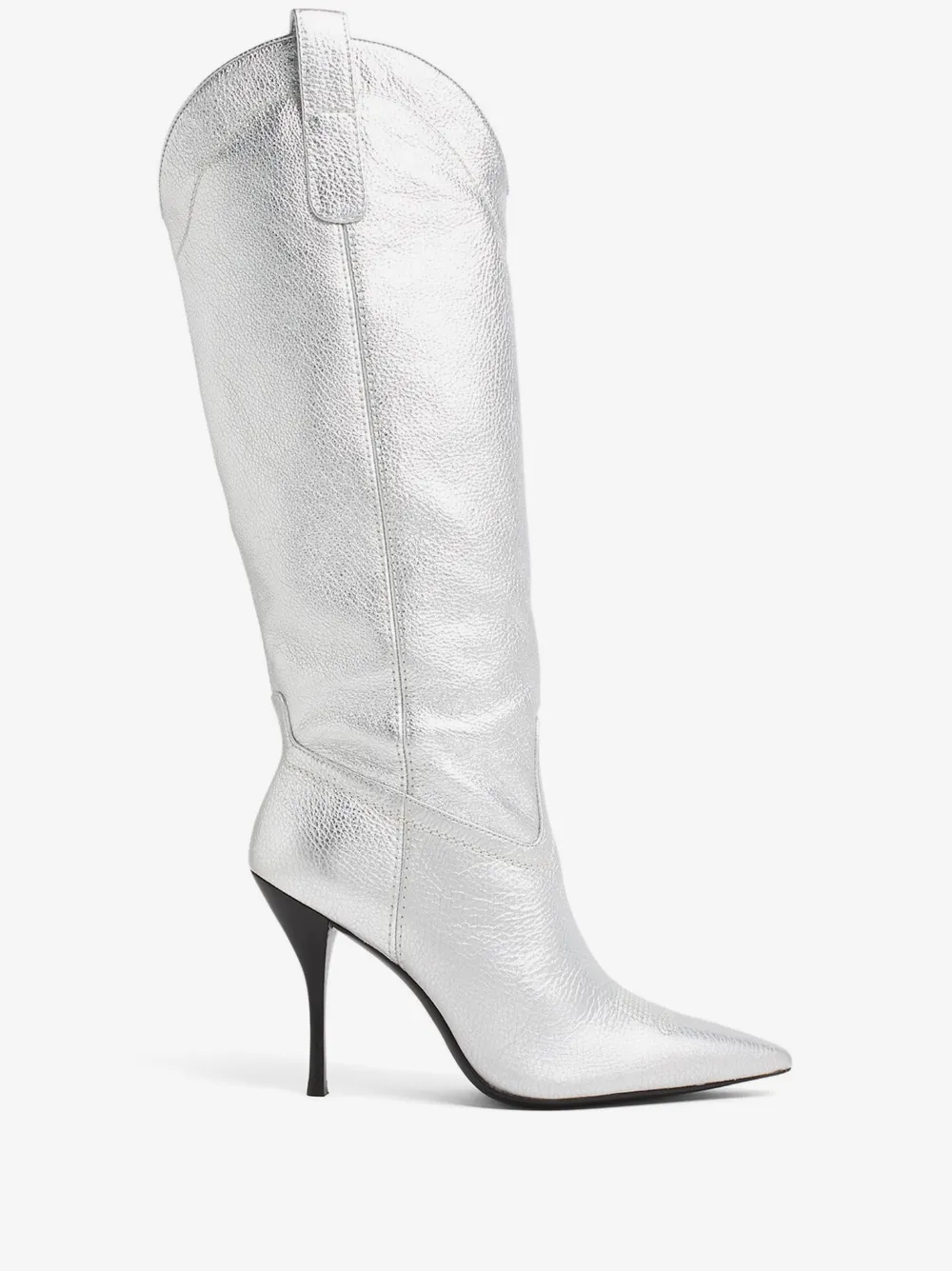 metallic high cowboy boots