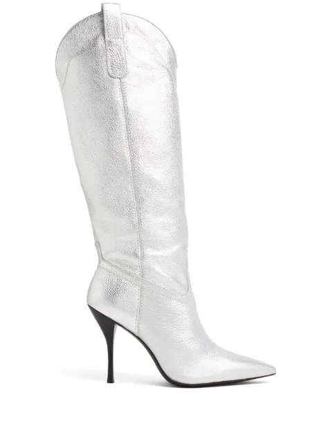 Stuart Weitzman western-style metallic high boots