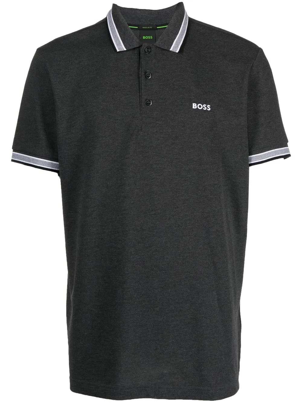 

BOSS logo-print short-sleeved polo shirt - Grey