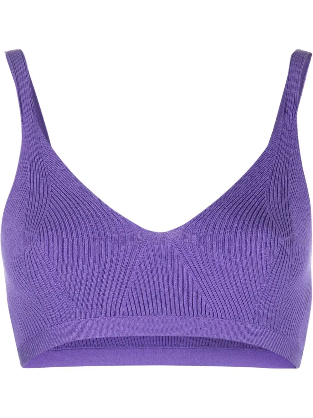 

REMAIN ribbed-knit crop top - Purple