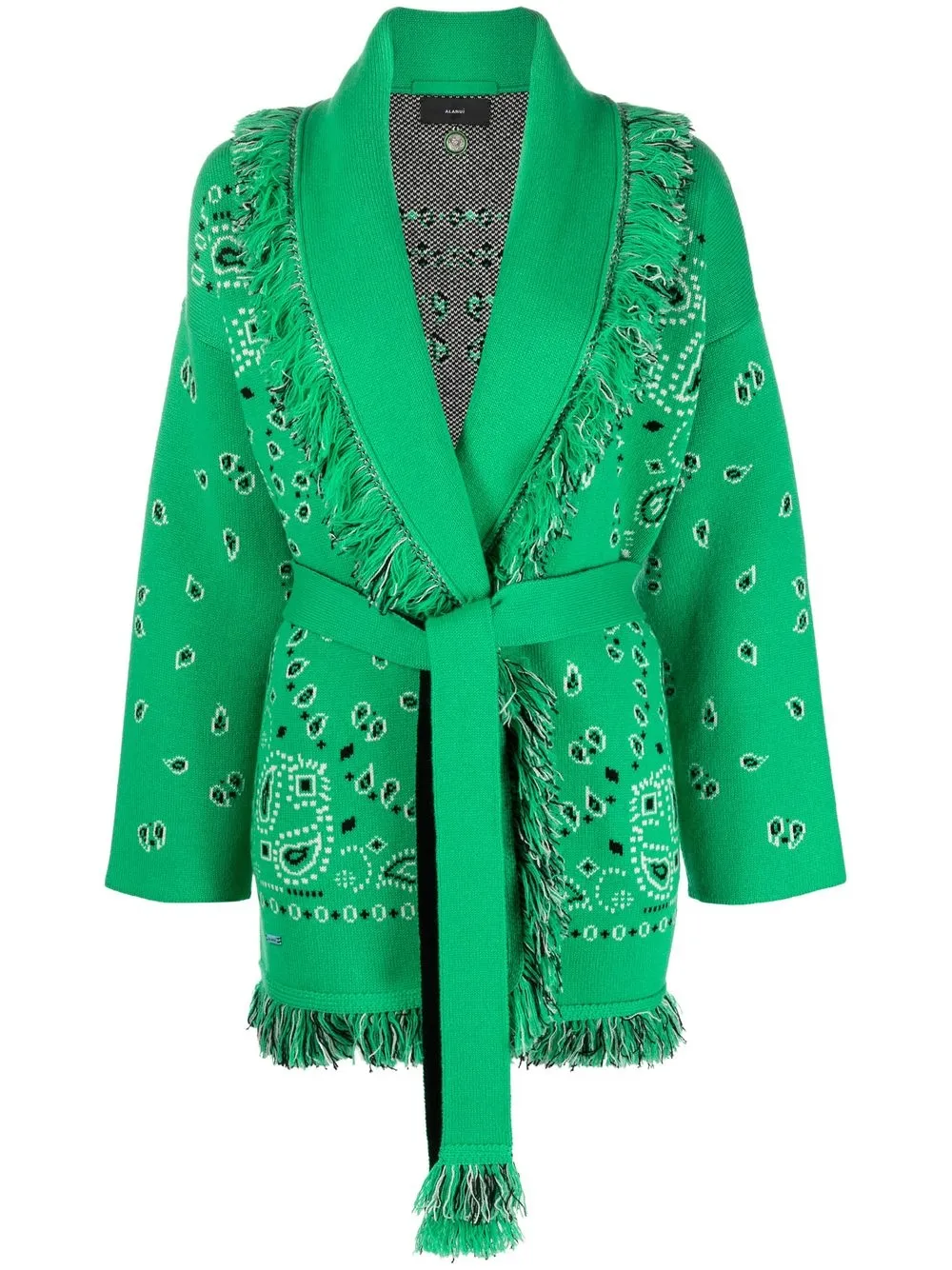 

Alanui bandana-print shawl-lapel cardigan - Green