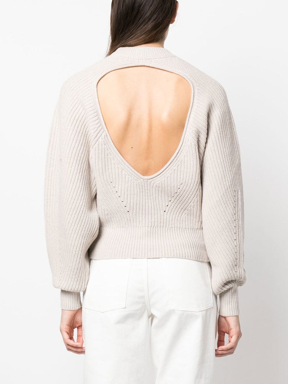 Shop Isabel Marant Palma Cut-out Jumper In Neutrals