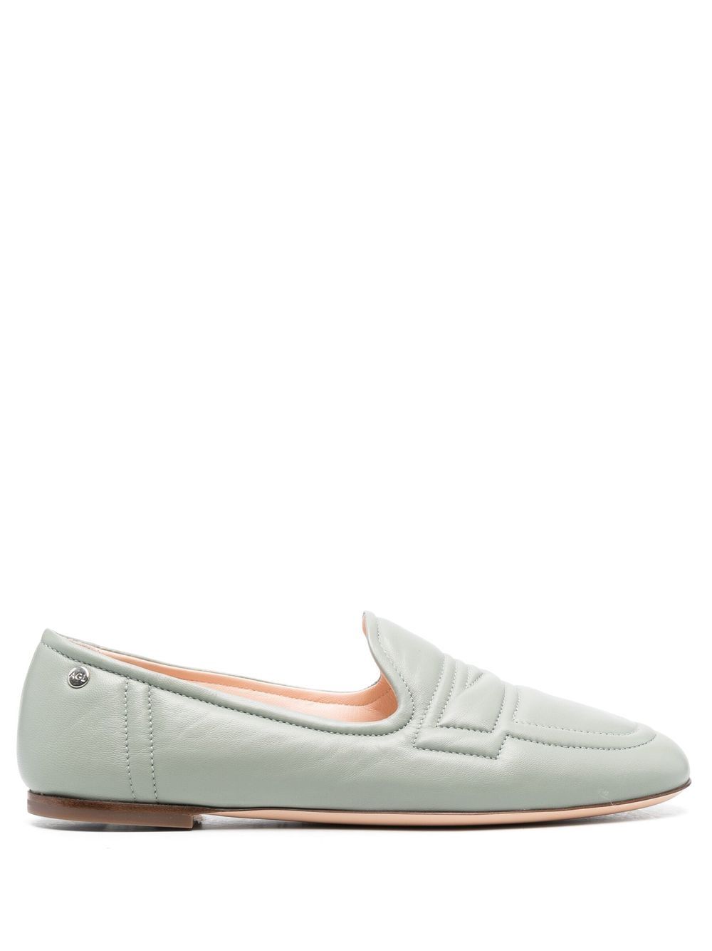 

AGL leather penny loafers - Green