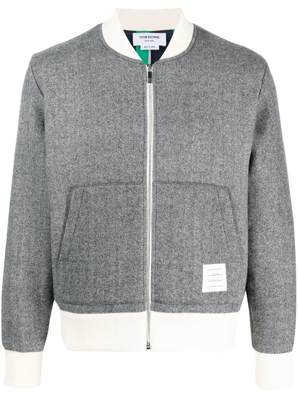 

Thom Browne herringbone bomber jacket - Grey