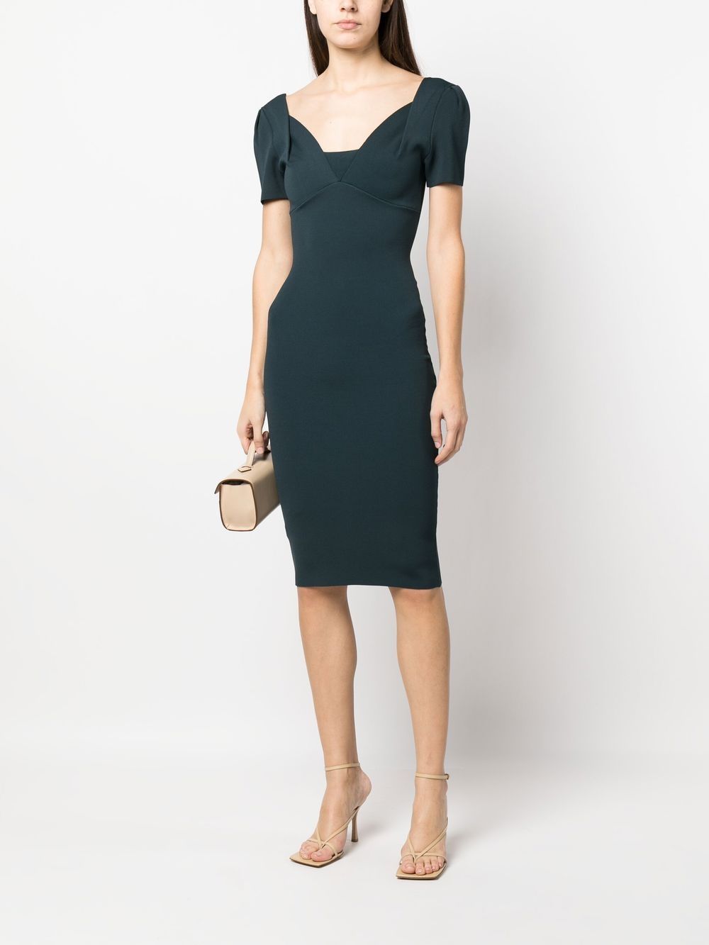 Roland Mouret Midi-jurk met korte mouwen - Groen