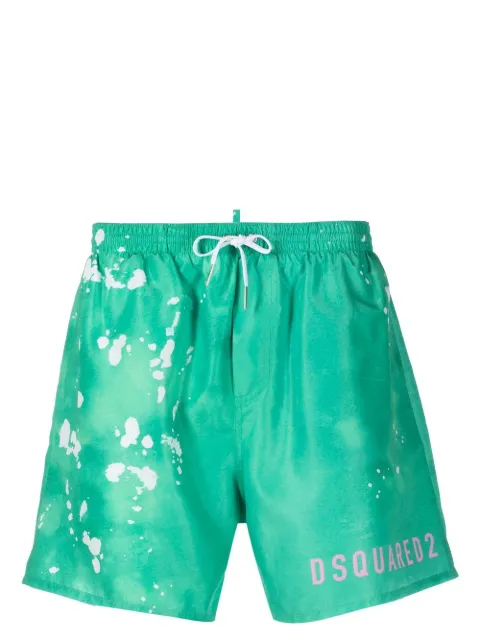 DSQUARED2 shorts de playa con logo estampado