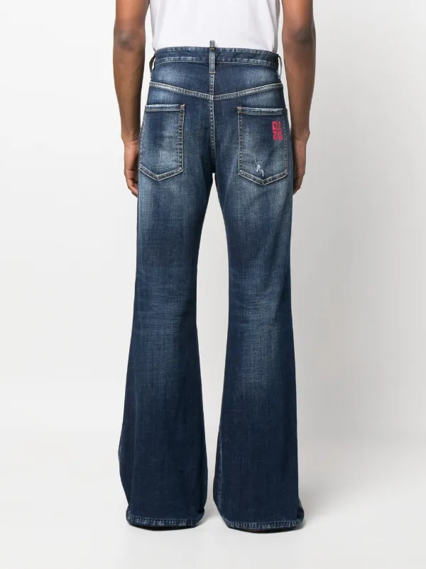 DSQUARED2 パッチワーク デニム 36 DSQUARED2 パッチワーク ワイドジーンズ | ブルー | FARFETCH JP