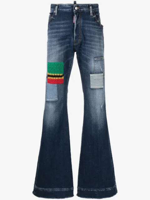 DSQUARED2 patchwork wide-leg jeans