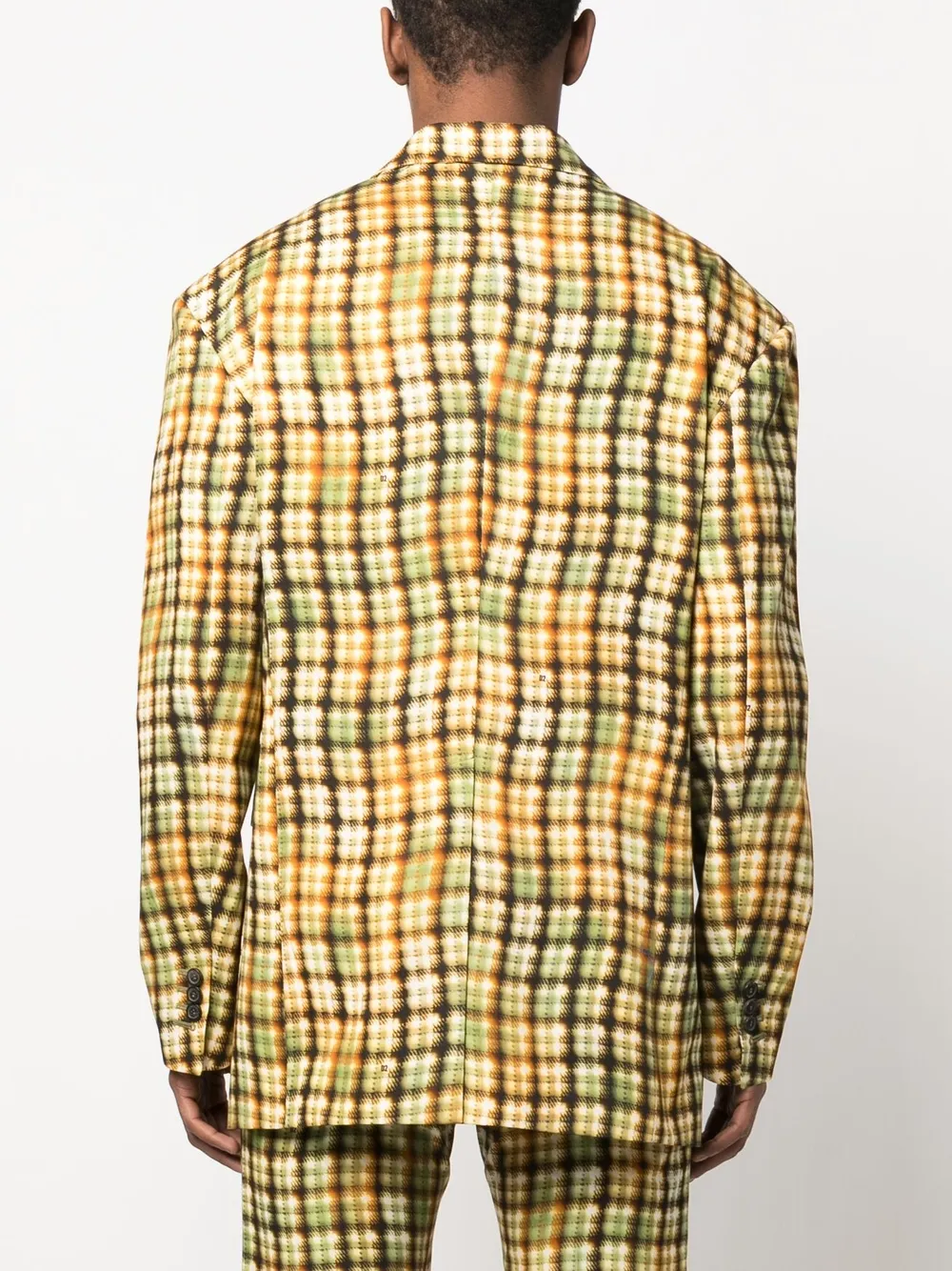 Dsquared2 Plaid-print Single-breasted Blazer In Gelb