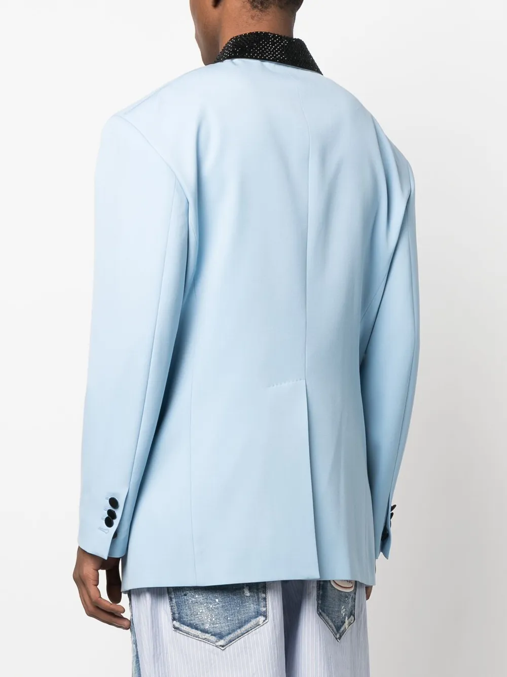 Dsquared2 Crystal-embellished Single-breasted Blazer In Blau