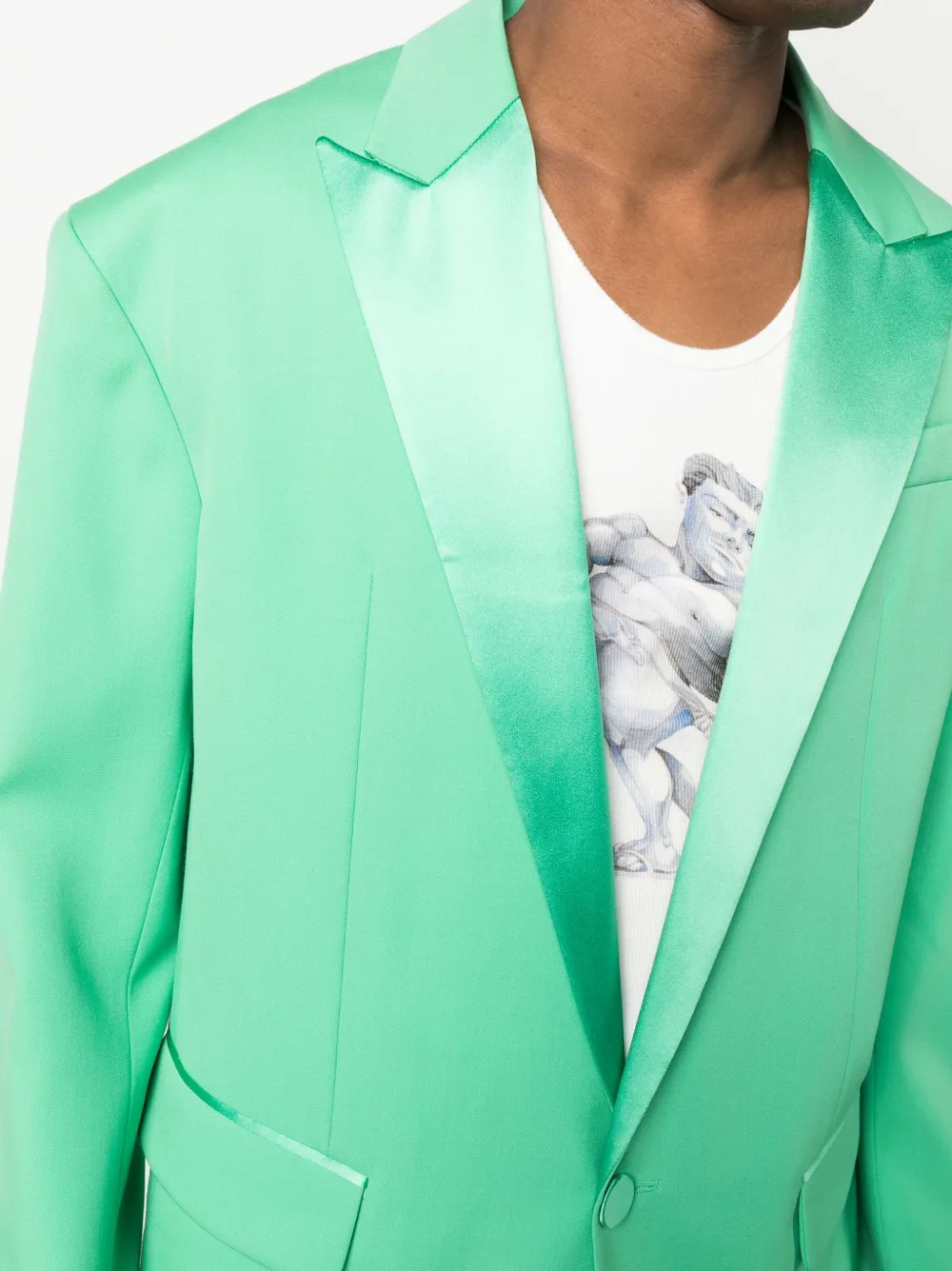 Dsquared2 Single-breasted Silk Blazer In Grün