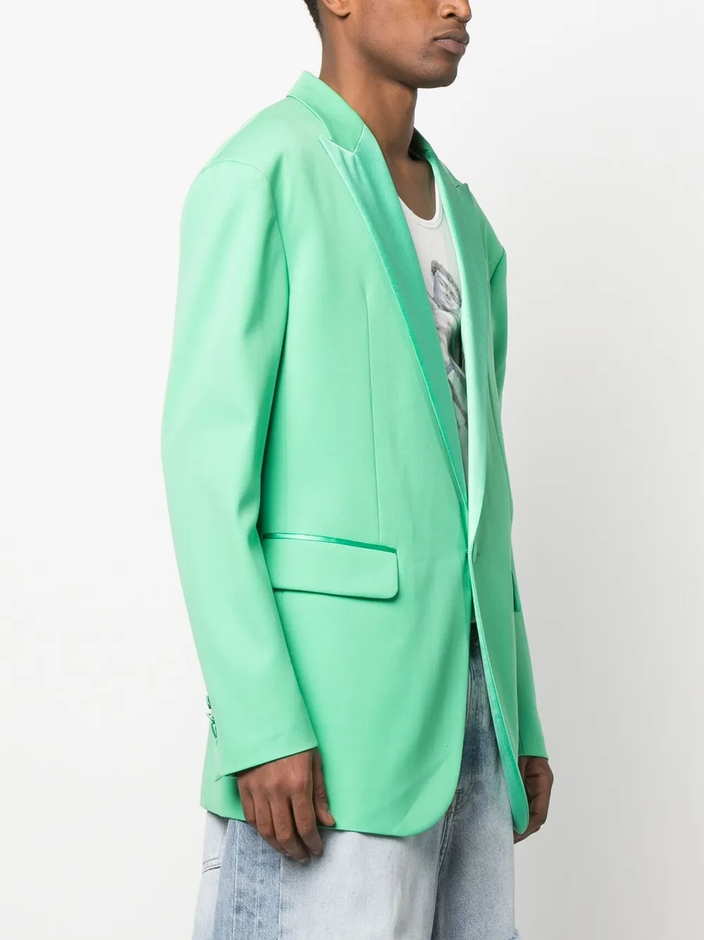 Dsquared2 Single-breasted Silk Blazer In Grün